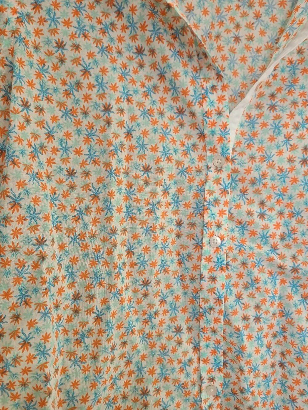 Saint James button-down Shirt White floral Women's size US 8 Cotton - Picture 6 of 10